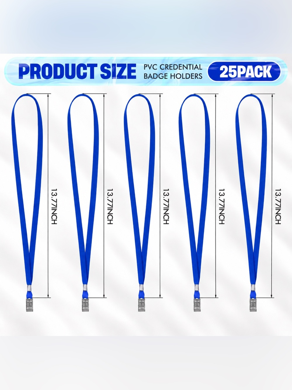 25 Pack Navy Blue Lanyards ID Badge Holder Durable Clasp New